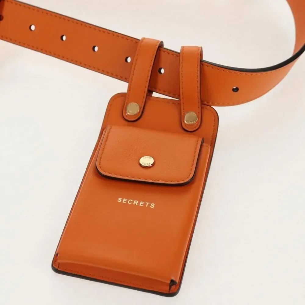Fendi Leather Multi Accessory Belt Orange